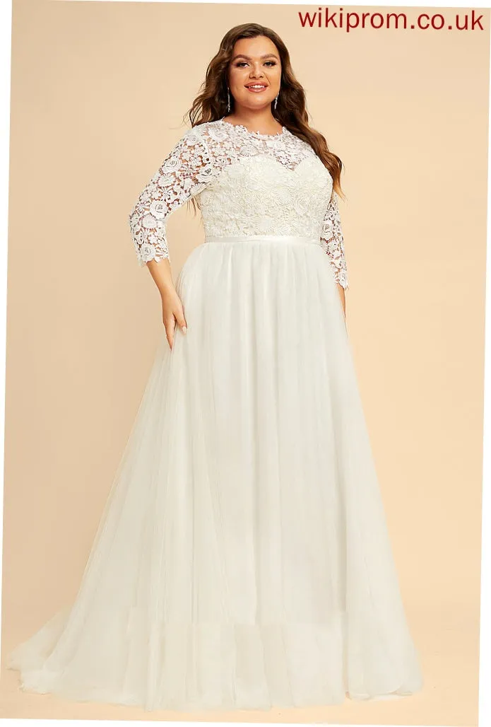 Train Gwen Wedding Tulle Lace Dress Wedding Dresses Sweep A-Line