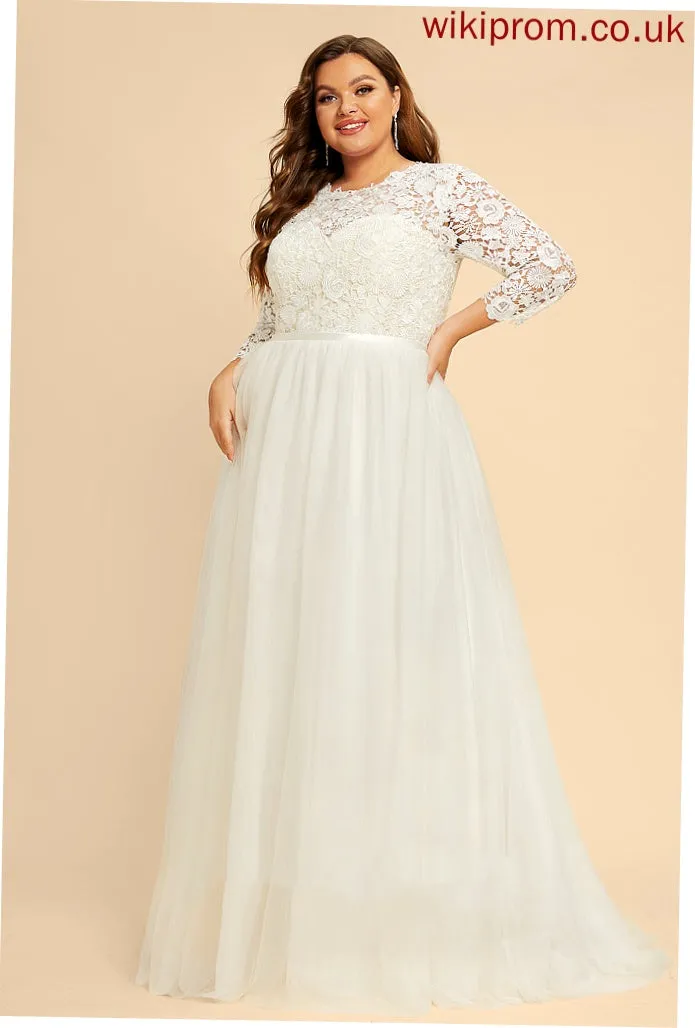 Train Gwen Wedding Tulle Lace Dress Wedding Dresses Sweep A-Line