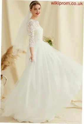 Train Gwen Wedding Tulle Lace Dress Wedding Dresses Sweep A-Line