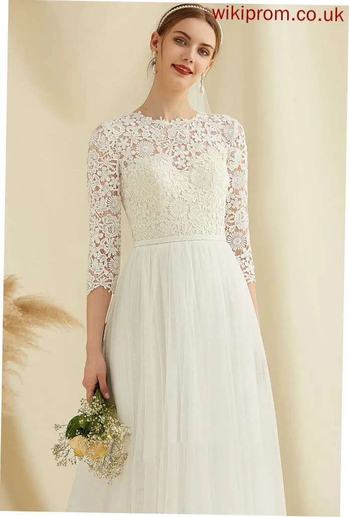 Train Gwen Wedding Tulle Lace Dress Wedding Dresses Sweep A-Line