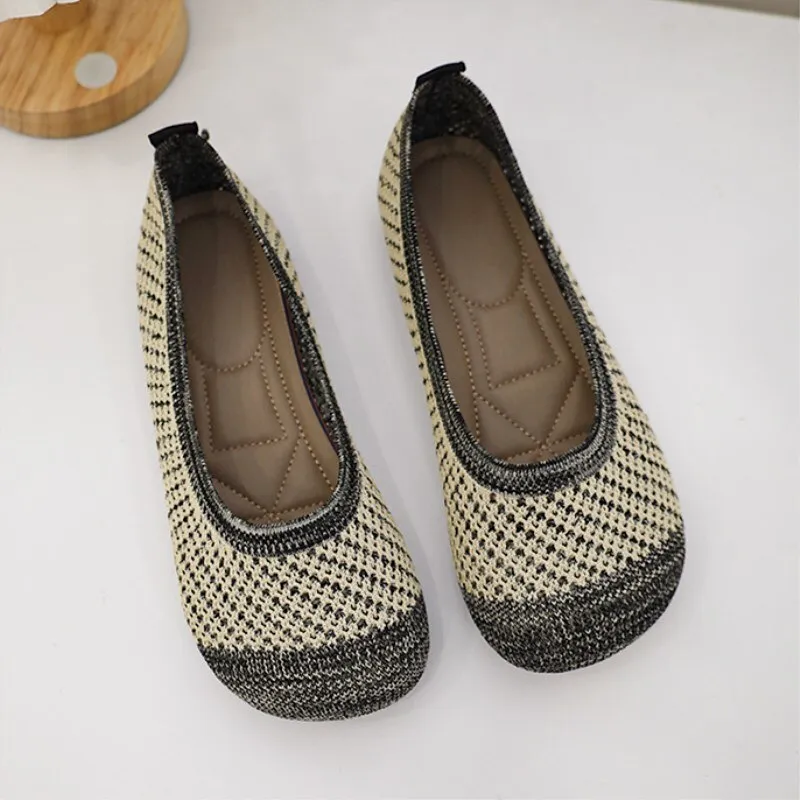 Vanccy Weaving Breathable Loafers  Comfortable Walking Casual Flats Shoes WF11