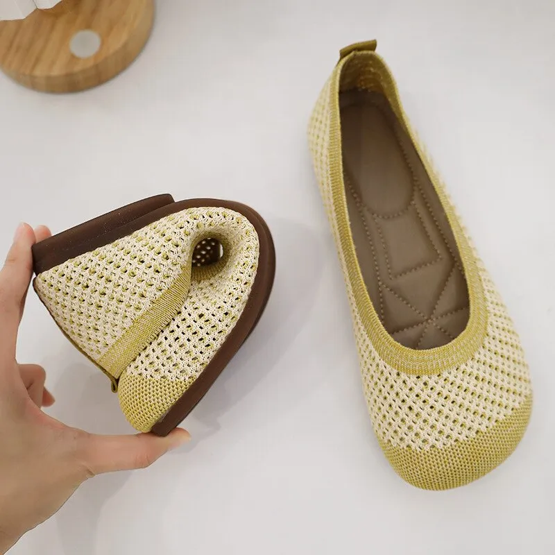 Vanccy Weaving Breathable Loafers  Comfortable Walking Casual Flats Shoes WF11