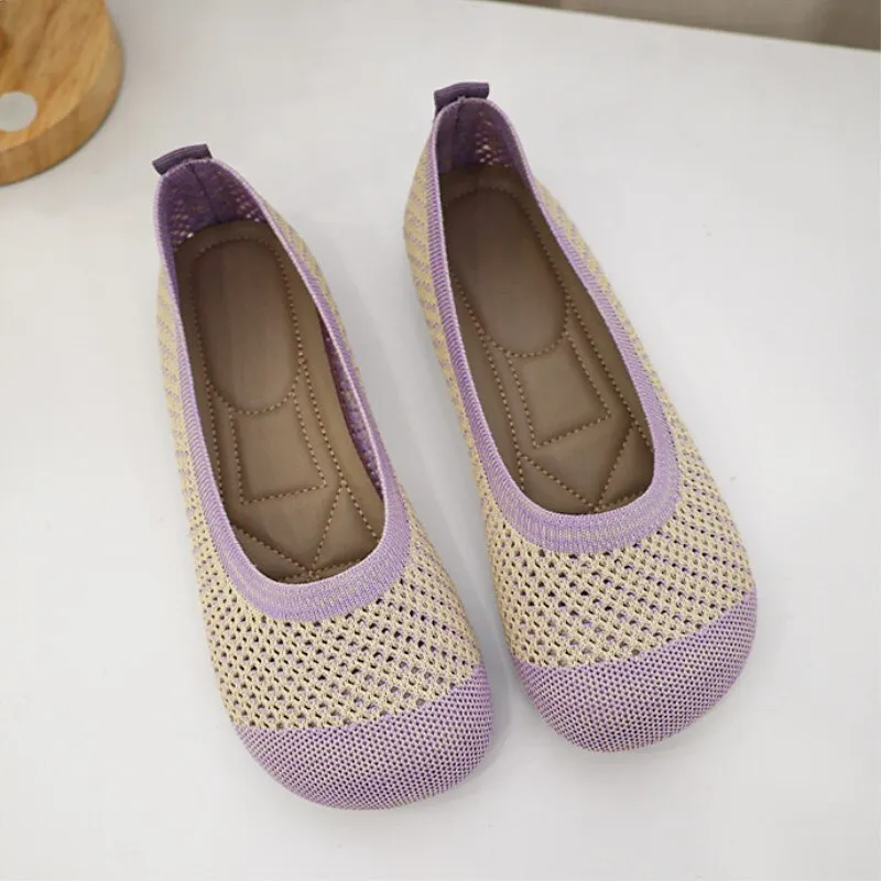Vanccy Weaving Breathable Loafers  Comfortable Walking Casual Flats Shoes WF11