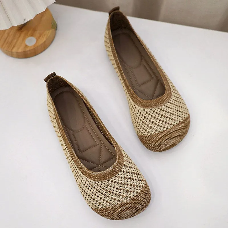 Vanccy Weaving Breathable Loafers  Comfortable Walking Casual Flats Shoes WF11