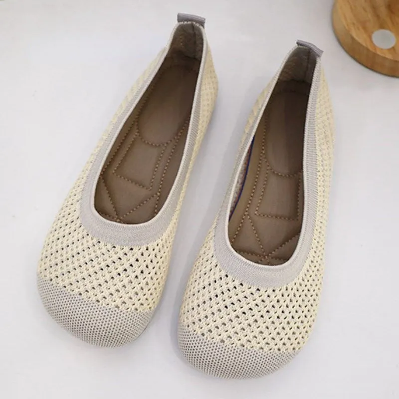Vanccy Weaving Breathable Loafers  Comfortable Walking Casual Flats Shoes WF11