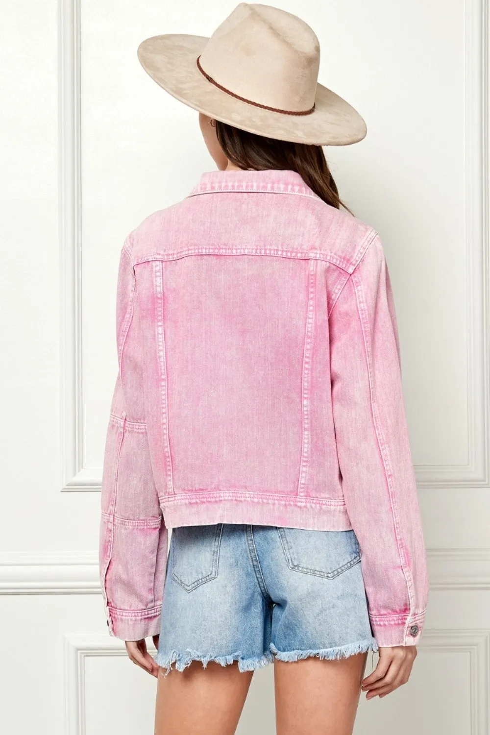 Vervet Button Up Cropped Denim Jacket