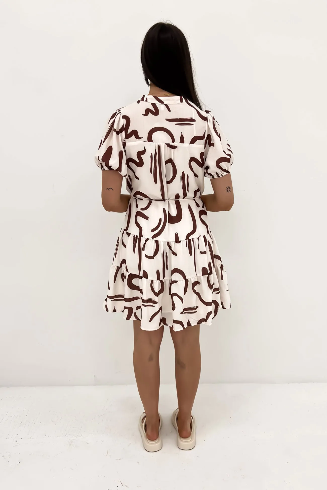 Vickie Mini Dress Brown Swirl