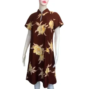 Vintage 1970s Hilo Hattie Hawaiian Print Dress