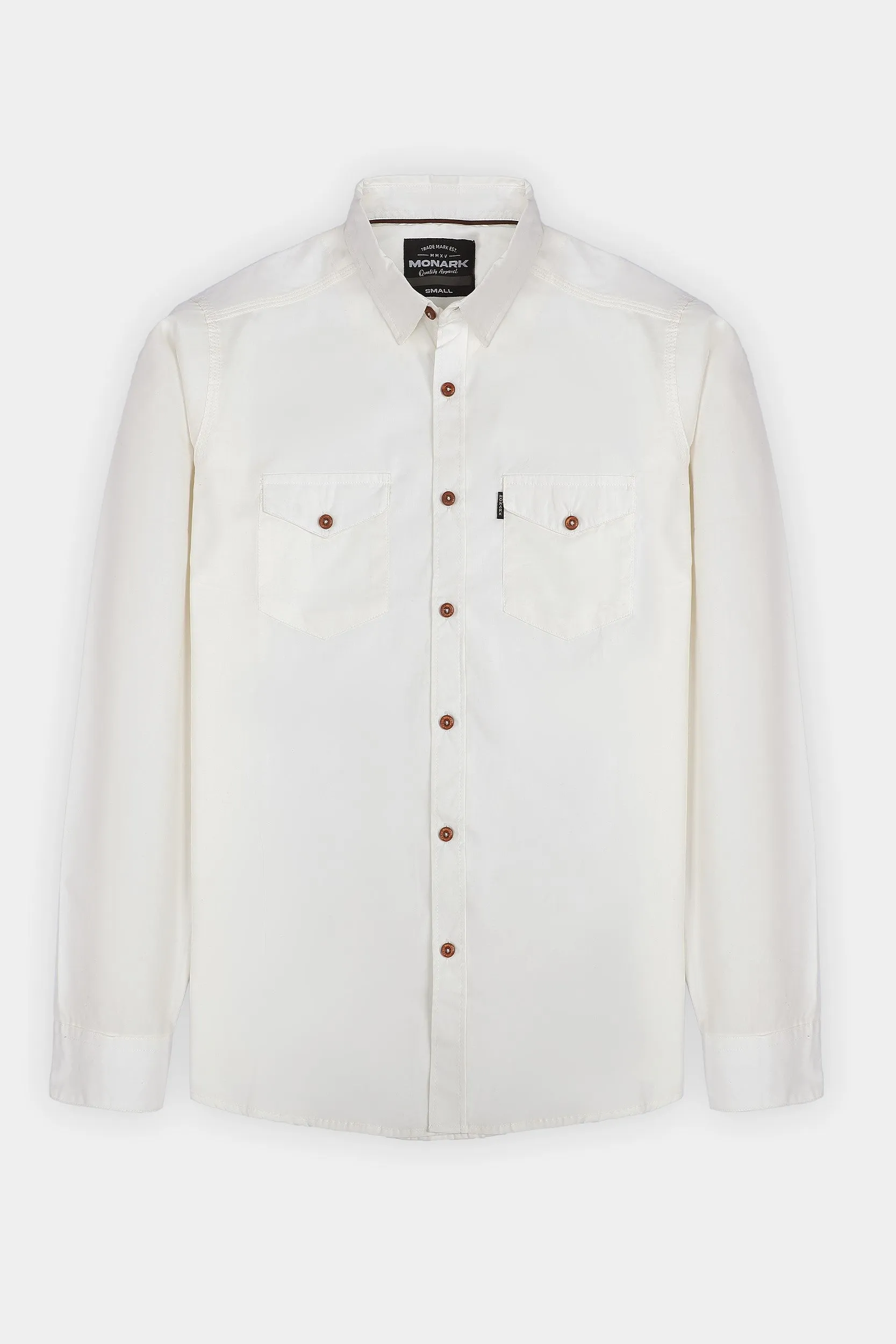 WHITE BUTTON DOWN CASUAL SHIRT
