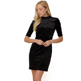 Women's Velvet Deep V Cutout Back Dress In Black